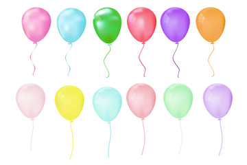 Vector set of multicolored balloons