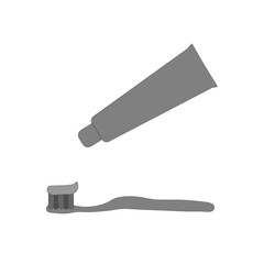 Toothbrush icon. Toothpaste vector. Nylon bristles and plastic handles symbol illustration.