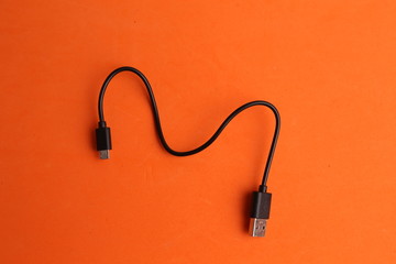 usb cable in color background