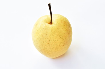 Chinese pear healthy fruit on white background