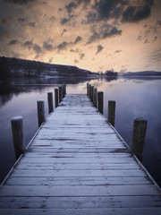 Obraz na płótnie Canvas Coniston Jetty is an easy, flat walk from Coniston and a quiet place to enjoy a picnic lunch. If you can't be bothered walking back, catch the Coniston Launch, which cruises around Coniston Water