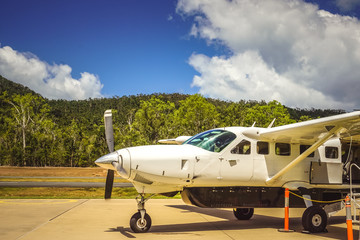 Fototapeta na wymiar Cessna Grand Caravan—Small Propeller Plane on a Runway.