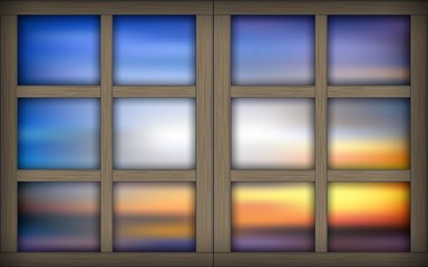 sunlight at the windows in the morning	