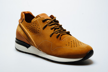 brown shoes on a white background