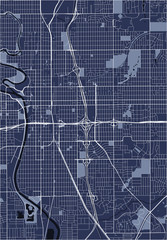 map of the city of Wichita, Kansas, USA