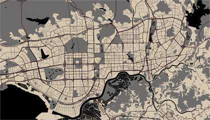 map of the city of Shenzhen, China