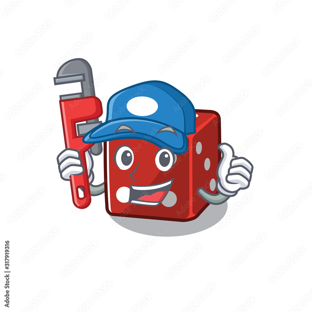 Sticker Cool Plumber dice on mascot picture style