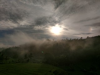 sun cover by cloud in the morning