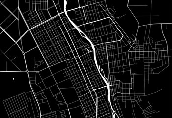 map of the city of Vladikavkaz, Russia