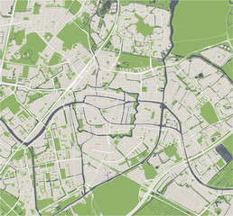 map of the city of Leiden, Netherlands