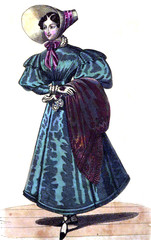 Woman in old fashion dress - 317920797