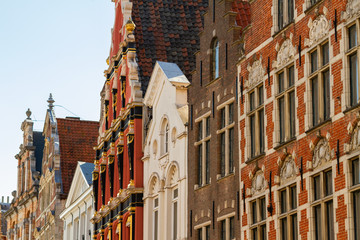 Obraz premium Details of old medieval houses in Bruges, Belgium