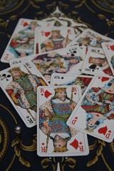 Colorful figures playing cards deck