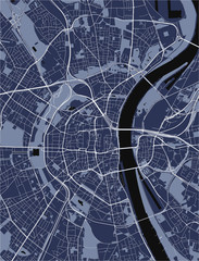 map of the city of Cologne, Germany