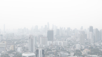 Naklejka premium Bangkok City Thailand air pollution remains at hazardous levels PM2.5 pollutants - dust and smoke high level PM 2.5