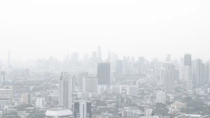 Rolgordijnen Bangkok City Thailand air pollution remains at hazardous levels PM2.5  pollutants - dust and smoke high level PM 2.5 © suphaporn