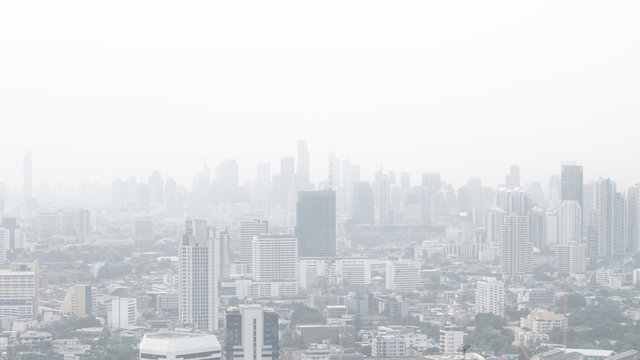 Bangkok City Thailand Air Pollution Remains At Hazardous Levels PM2.5  Pollutants - Dust And Smoke High Level PM 2.5