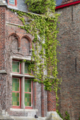 Details of old medieval houses in Bruges, Belgium