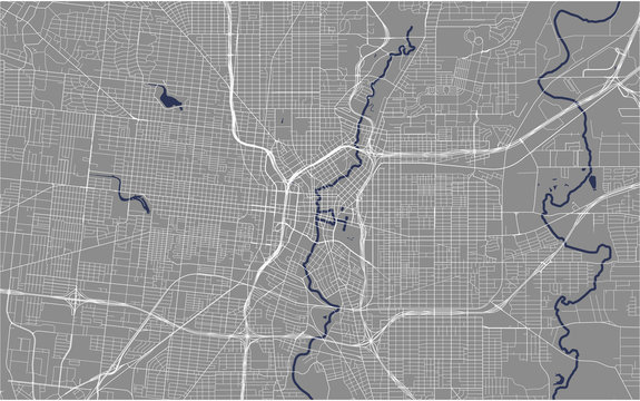 Map Of The City Of San Antonio, Texas, USA