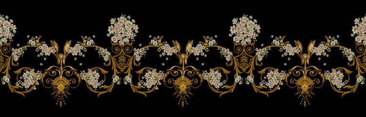 Decorative elegant luxury design.Vintage elements in baroque, rococo style.Design for cover, fabric, textile, wrapping paper .