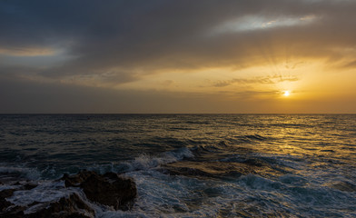Adriatic sea. Ostuni, Puglia. Sunrise. Renowned seaside resort located in the heart of Salento....