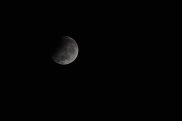 Obraz premium Lunar Eclipse moon, vie from jakarta 2017