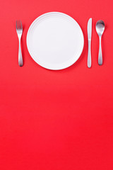 Valentine's Day design concept - Romantic plate dish in restaurant, holiday celebration meal promotion for couple and lover dating, top view, flat lay, overhead