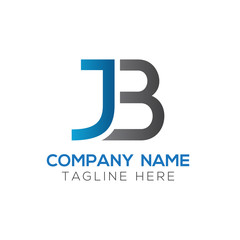 Creative letter JB Logo Design Vector Template. Initial Linked Letter JB Logo Design