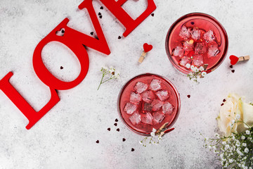 Valentines day red cocktails