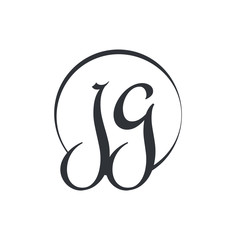 Creative letter JG Logo Design Vector Template. Initial Linked Letter JG Logo Design