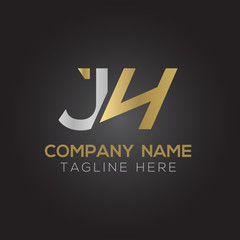 Creative letter JH Logo Design Vector Template. Initial Linked Letter JH Logo Design