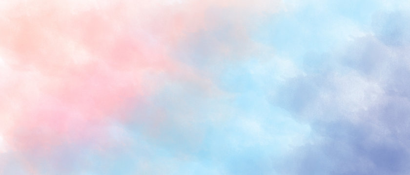 light pink, lilac and blue watercolor background diagonal gradient background