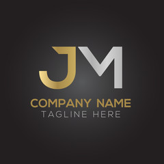 Creative letter JM Logo Design Vector Template. Initial Linked Letter JM Logo Design