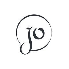 Creative letter JO Logo Design Vector Template. Initial Linked Letter JO Logo Design