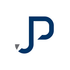 Creative letter JP Logo Design Vector Template. Initial Linked Letter JP Logo Design