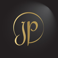 Creative letter JP Logo Design Vector Template. Initial Linked Letter JP Logo Design