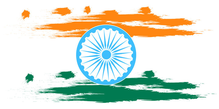 vector illustration of Happy Indian Republic day celebration poster or banner background. Watercolor background of indian flag design vector