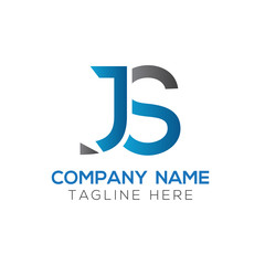 Creative letter JS Logo Design Vector Template. Initial Linked Letter JS Logo Design