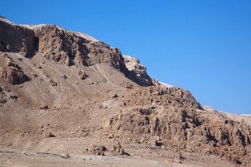 Fototapeta na wymiar Landscape around the Qumran Caves in Israel