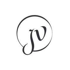Creative letter JV Logo Design Vector Template. Initial Linked Letter JV Logo Design