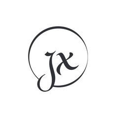 Creative letter JX Logo Design Vector Template. Initial Linked Letter JX Logo Design