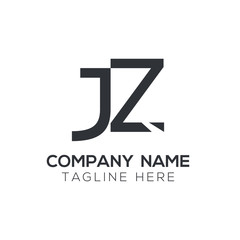 Creative letter JZ Logo Design Vector Template. Initial Linked Letter JZ Logo Design