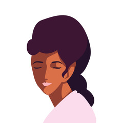 young woman on white background