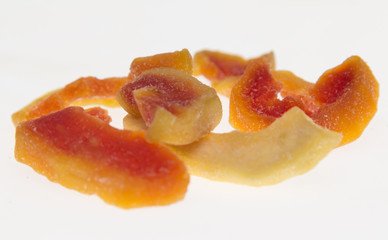 dried tropical fruits on a white background