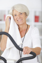 a senior woman keeping fit
