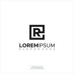 Creative unique elegant geometric minimal fashion brand black and white color ER RE E R initial based letter icon logo Design