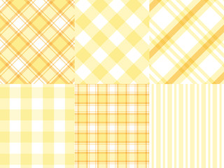 Checkered ,Gingham,Stripe yellow and white pattern background,vector illustration