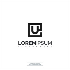 EU initial logo company name colored Black and Silver design. vector logo for business and company identity