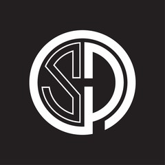 SD Logo with circle rounded negative space design template