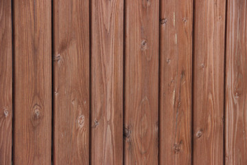 Background, brown vertical wooden new modern a boardwalk fence. Wallpaper
